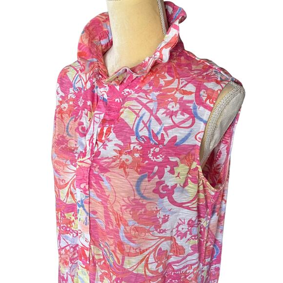 Tango Mango Pink Peach NEW NWT Wire Collar Tunic Top Size Large - Picture 5 of 10